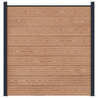 Pannello di Recinzione WPC e Alluminio Marrone 180x186 cm