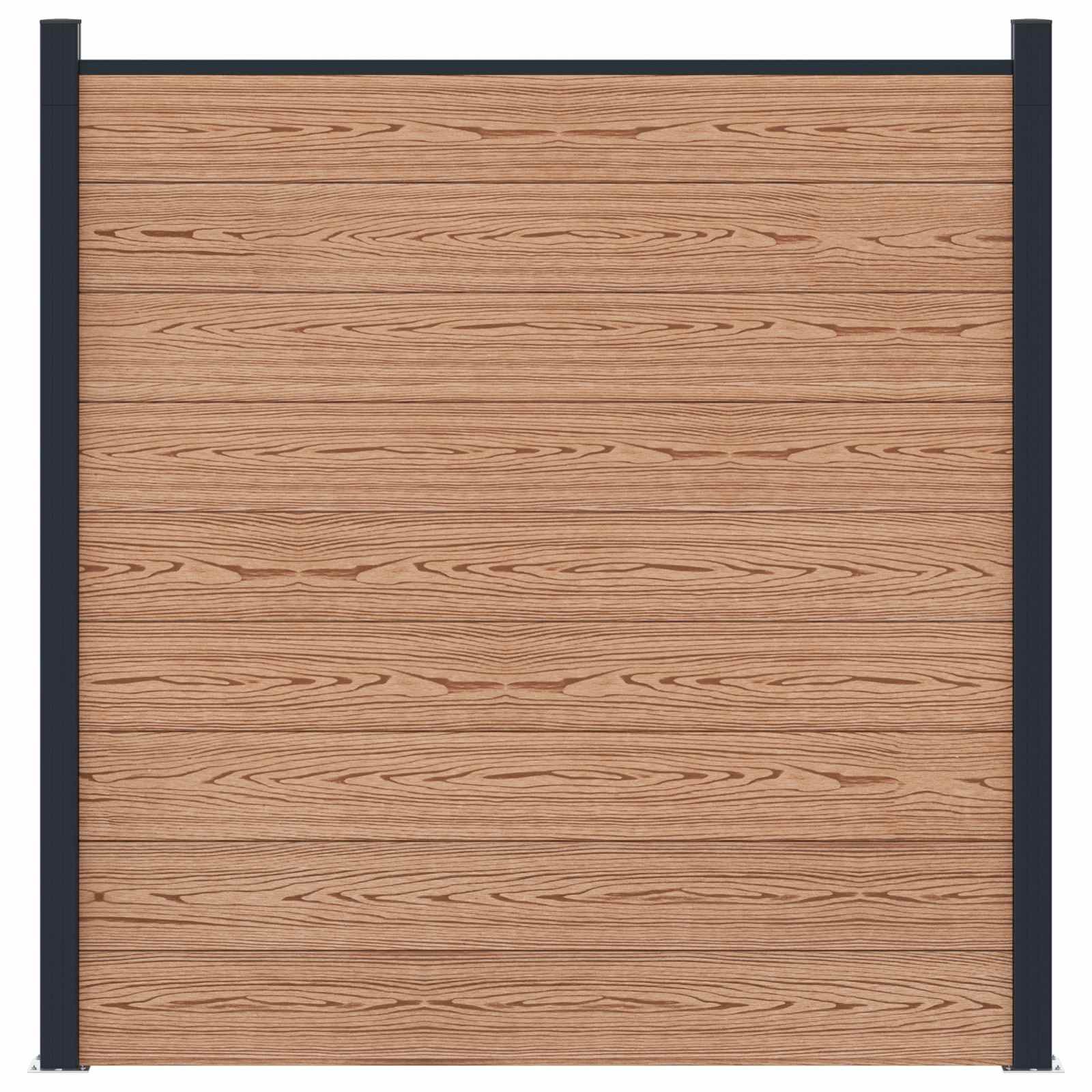 Pannello di Recinzione WPC e Alluminio Marrone 180x186 cm