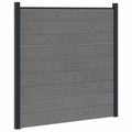 Pannello di Recinzione WPC e Alluminio Grigio 180x186 cm