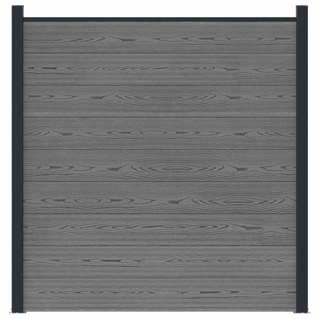 Pannello di Recinzione WPC e Alluminio Grigio 180x186 cm