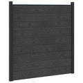 Pannello di Recinzione WPC e Alluminio Nero 180x186 cm