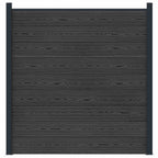 Pannello di Recinzione WPC e Alluminio Nero 180x186 cm