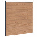 Pannello di Recinzione WPC e Alluminio Marrone 175x186 cm