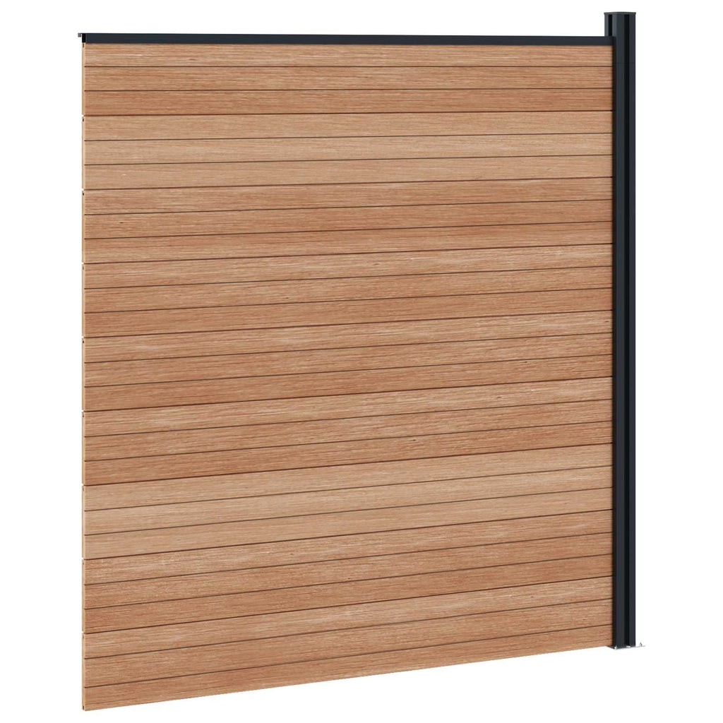 Pannello di Recinzione WPC e Alluminio Marrone 175x186 cm