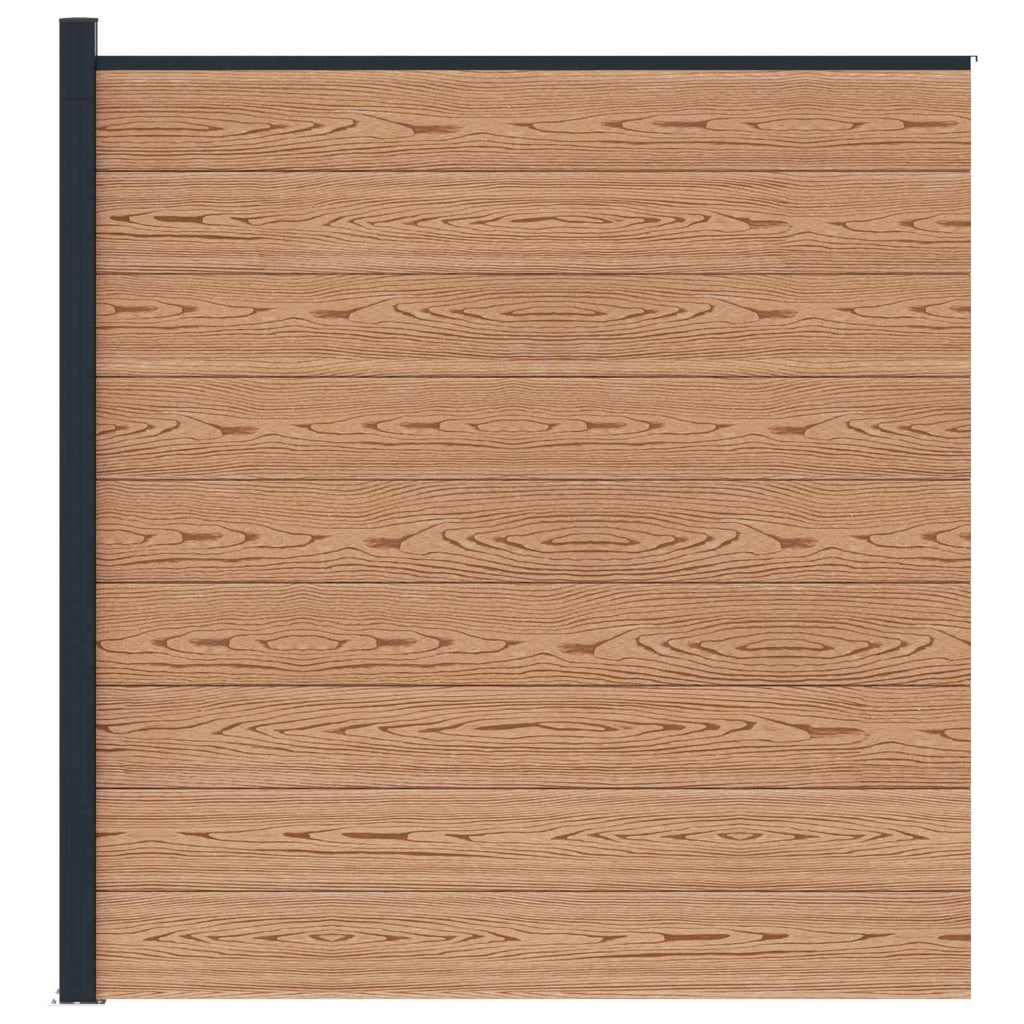 Pannello di Recinzione WPC e Alluminio Marrone 175x186 cm