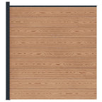 Pannello di Recinzione WPC e Alluminio Marrone 175x186 cm