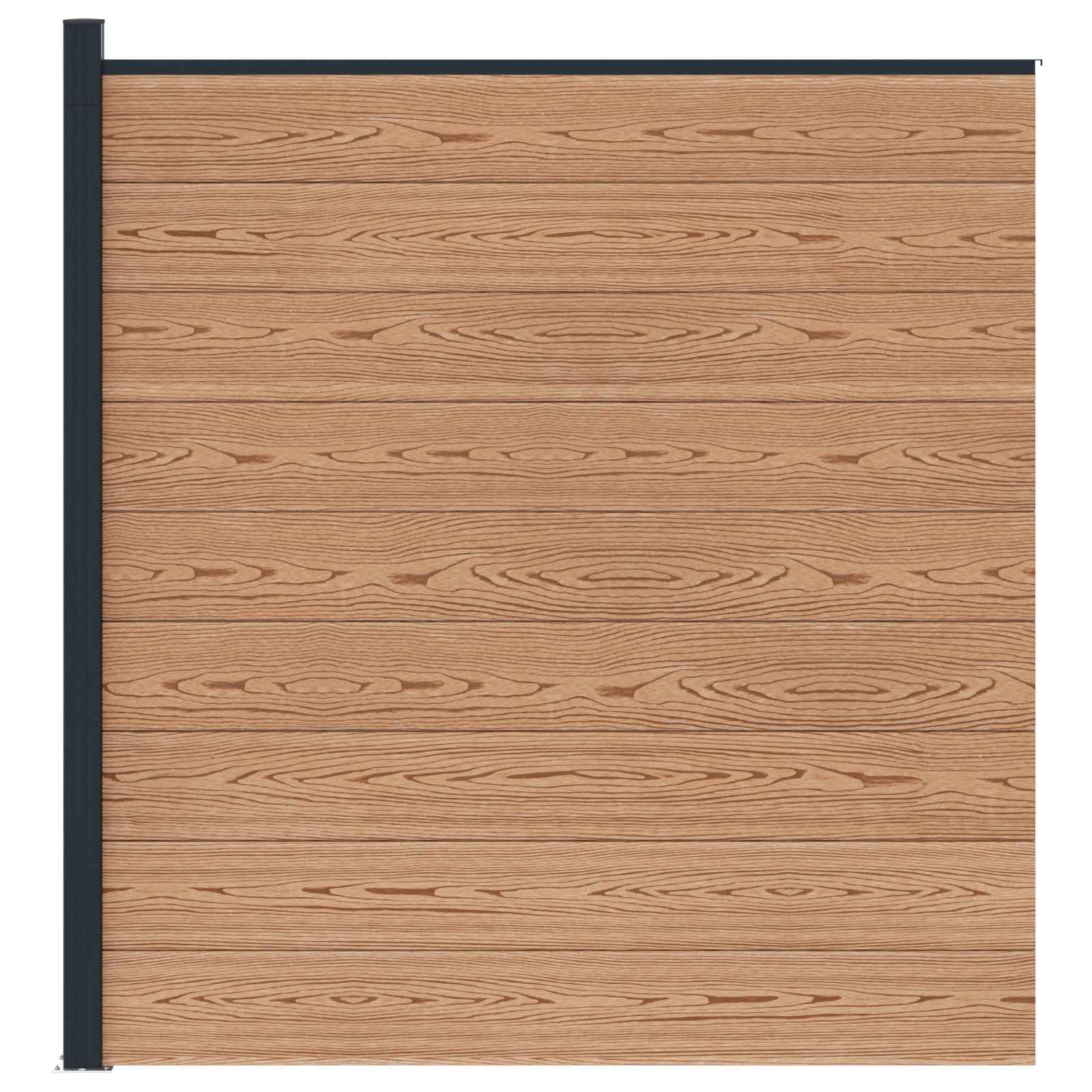 Pannello di Recinzione WPC e Alluminio Marrone 175x186 cm