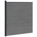 Pannello di Recinzione WPC e Alluminio Grigio 175x186 cm
