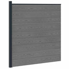 Pannello di Recinzione WPC e Alluminio Grigio 175x186 cm