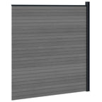 Pannello di Recinzione WPC e Alluminio Grigio 175x186 cm