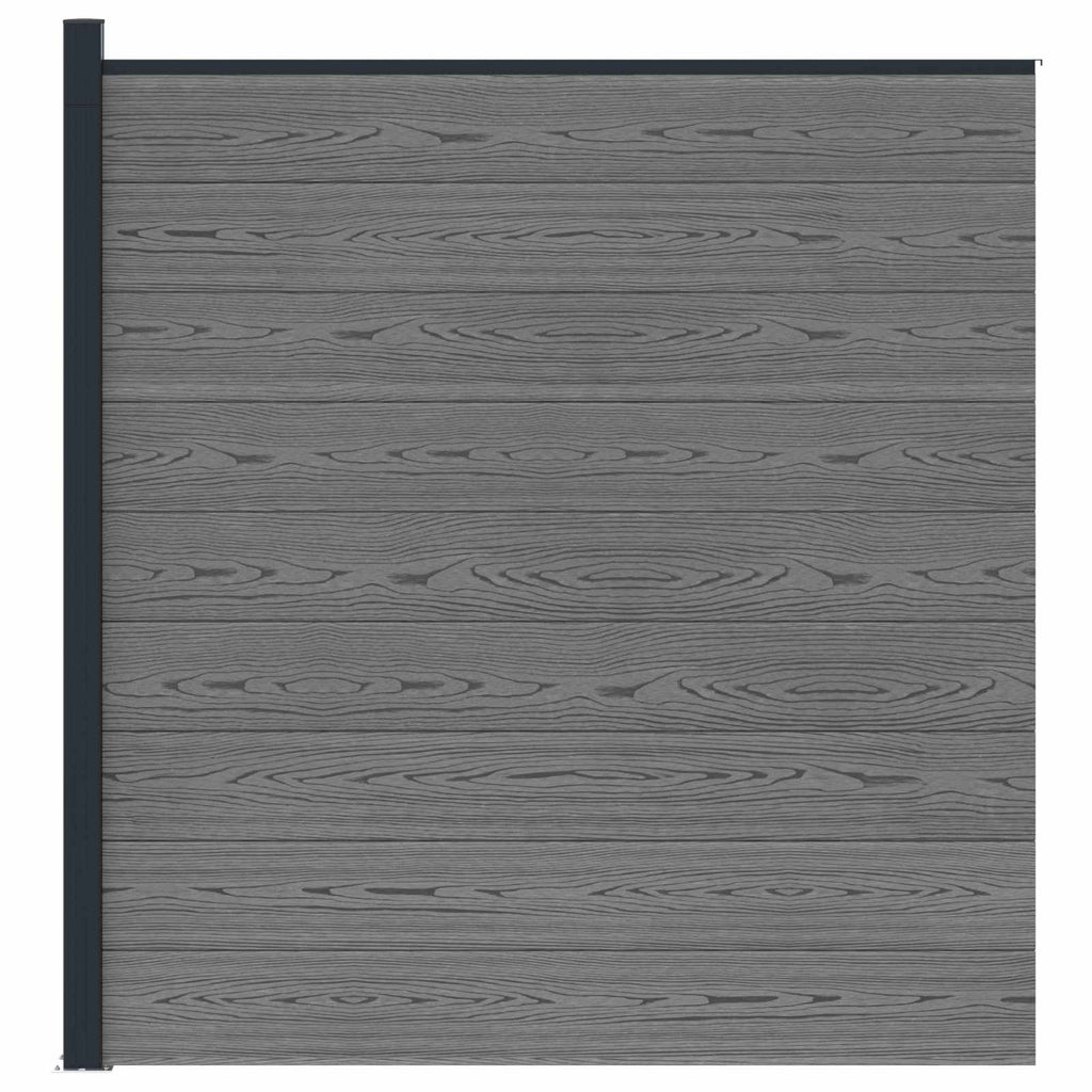 Pannello di Recinzione WPC e Alluminio Grigio 175x186 cm