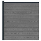 Pannello di Recinzione WPC e Alluminio Grigio 175x186 cm