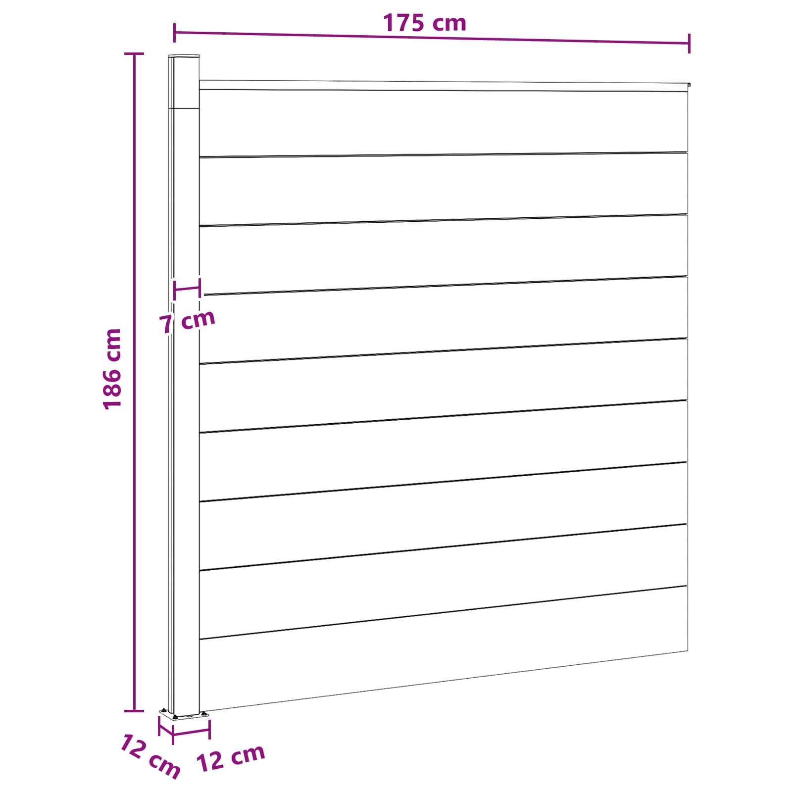 Pannello di Recinzione WPC e Alluminio Grigio 175x186 cm