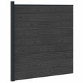 Pannello di Recinzione WPC e Alluminio Nero 175x186 cm