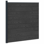 Pannello di Recinzione WPC e Alluminio Nero 175x186 cm