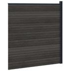 Pannello di Recinzione WPC e Alluminio Nero 175x186 cm