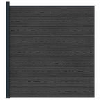 Pannello di Recinzione WPC e Alluminio Nero 175x186 cm