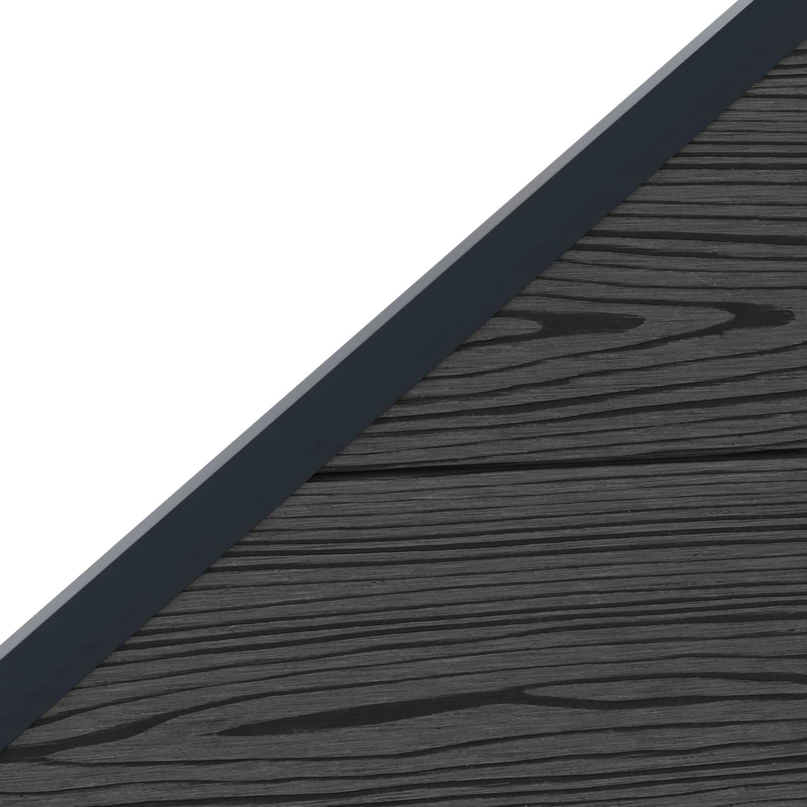 Pannello di Recinzione WPC e Alluminio Nero 95x180 cm