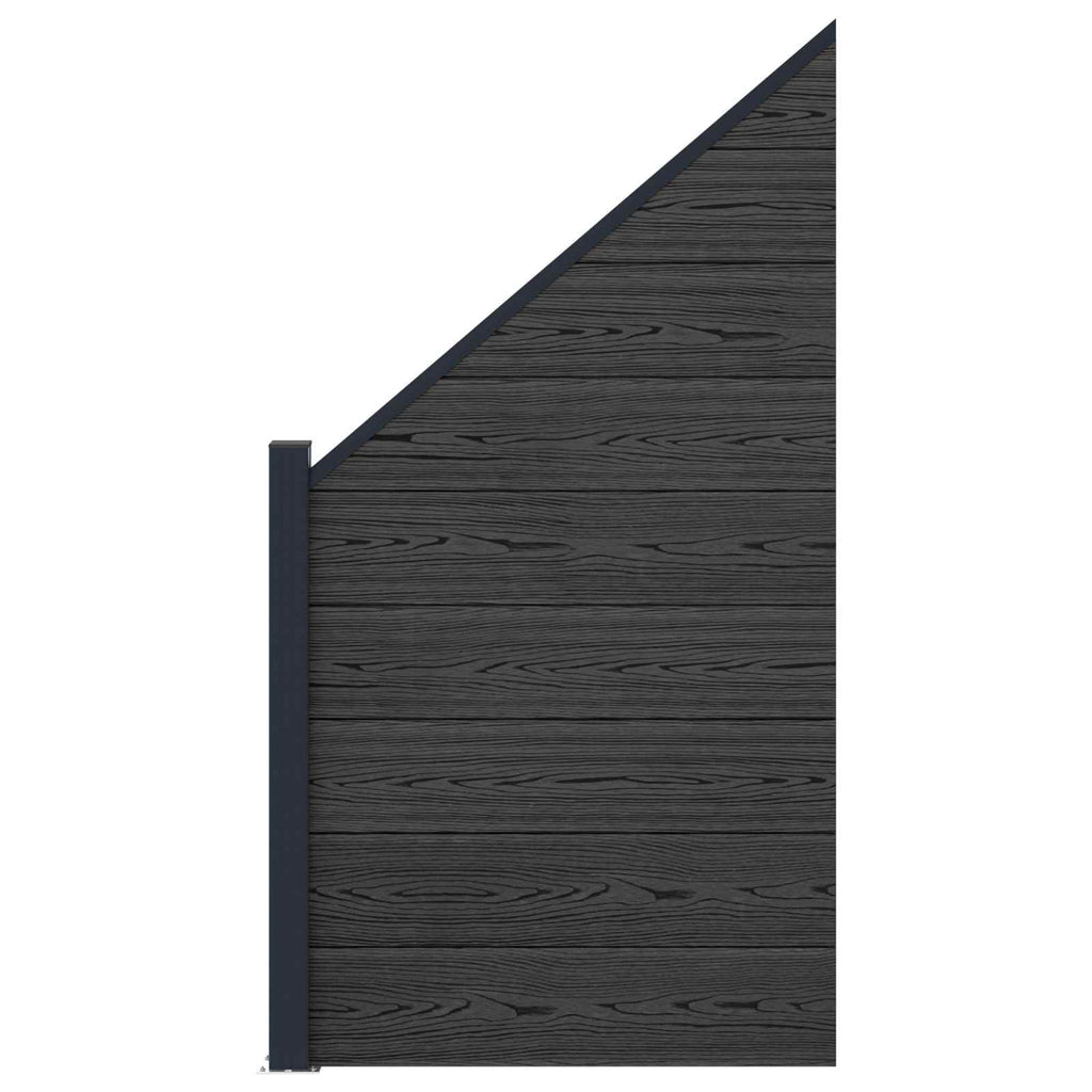 Pannello di Recinzione WPC e Alluminio Nero 95x180 cm