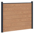 Pannello di Recinzione WPC e Alluminio Marrone 180x146 cm