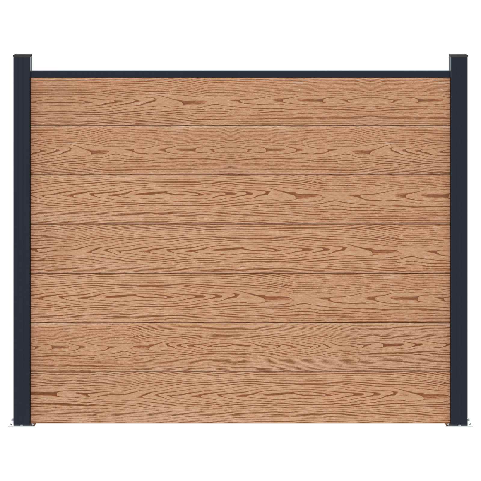 Pannello di Recinzione WPC e Alluminio Marrone 180x146 cm