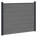 Pannello di Recinzione WPC e Alluminio Grigio 180x146 cm