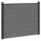 Pannello di Recinzione WPC e Alluminio Grigio 180x146 cm