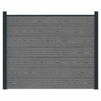 Pannello di Recinzione WPC e Alluminio Grigio 180x146 cm
