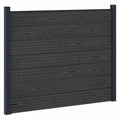 Pannello di Recinzione WPC e Alluminio Nero 180x146 cm