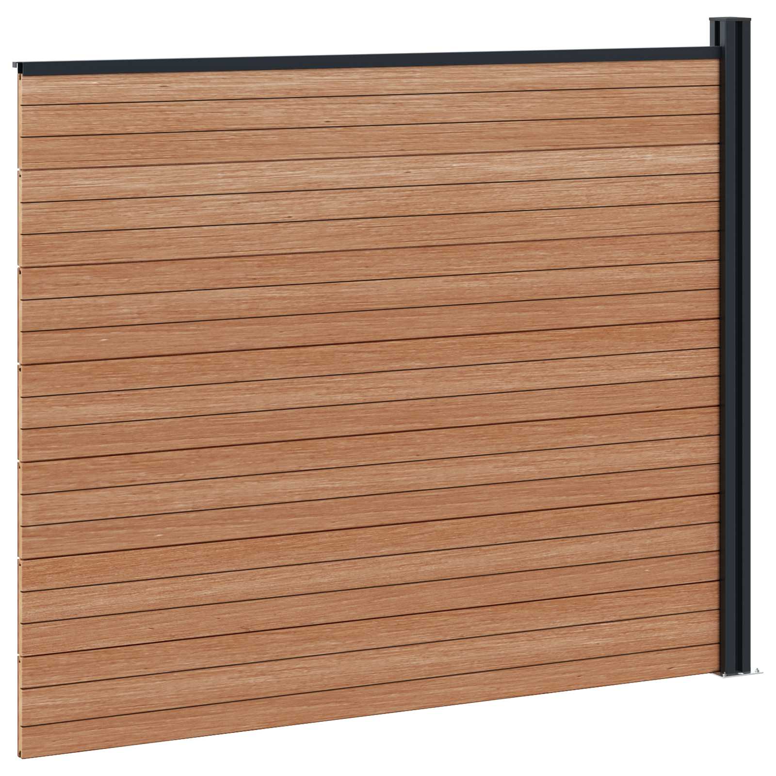 Pannello di Recinzione WPC e Alluminio Marrone 175x146 cm
