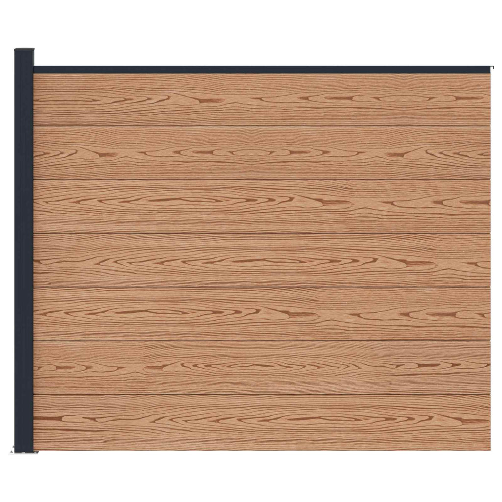 Pannello di Recinzione WPC e Alluminio Marrone 175x146 cm