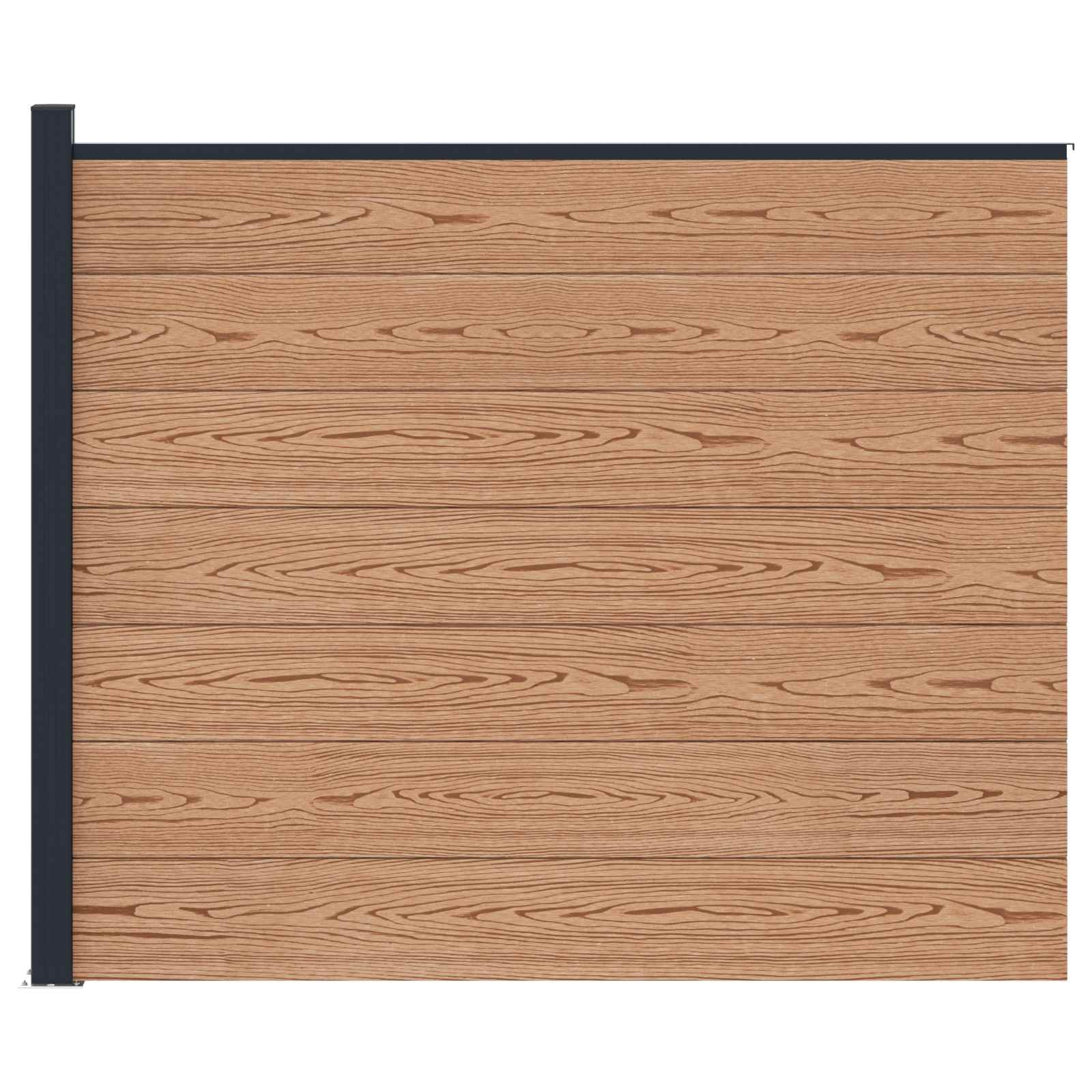 Pannello di Recinzione WPC e Alluminio Marrone 175x146 cm