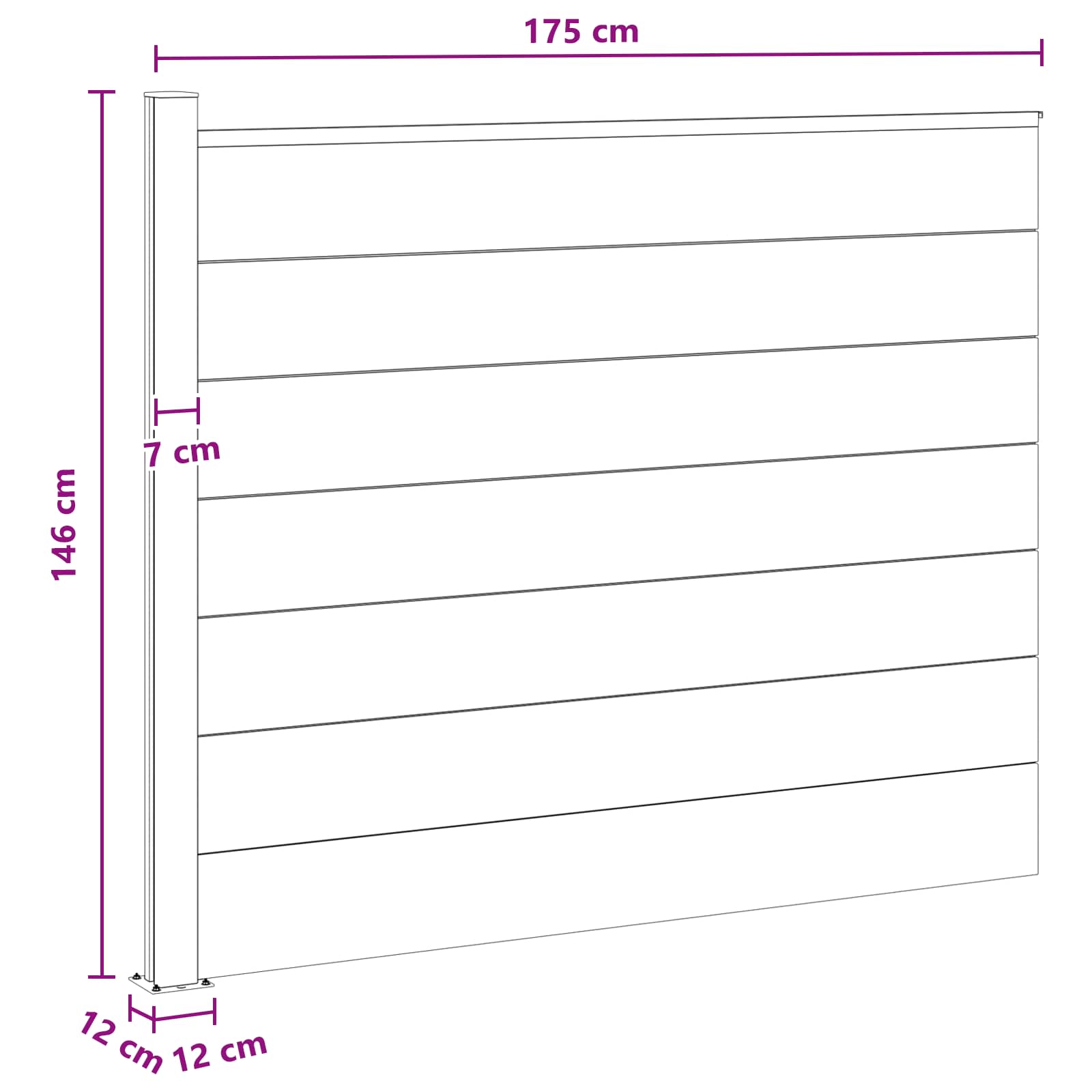 Pannello di Recinzione WPC e Alluminio Marrone 175x146 cm