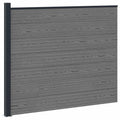 Pannello di Recinzione WPC e Alluminio Grigio 175x146 cm