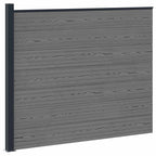 Pannello di Recinzione WPC e Alluminio Grigio 175x146 cm