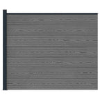 Pannello di Recinzione WPC e Alluminio Grigio 175x146 cm