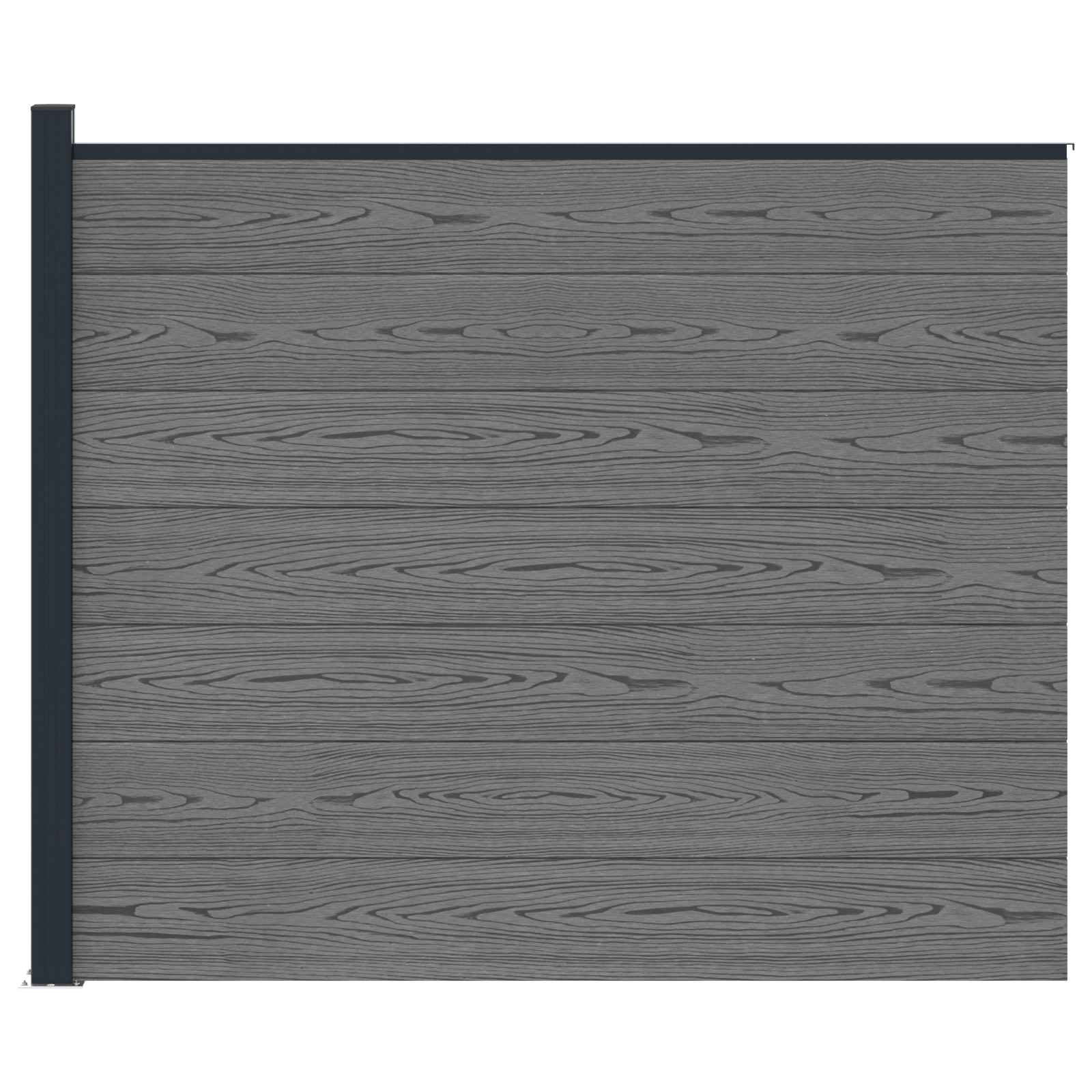 Pannello di Recinzione WPC e Alluminio Grigio 175x146 cm
