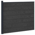 Pannello di Recinzione WPC e Alluminio Nero 175x146 cm