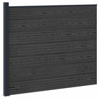 Pannello di Recinzione WPC e Alluminio Nero 175x146 cm