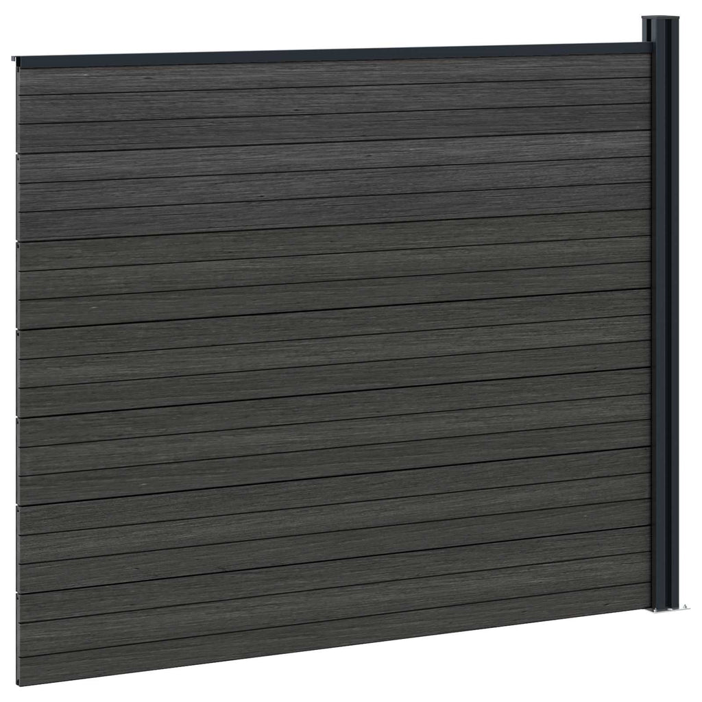 Pannello di Recinzione WPC e Alluminio Nero 175x146 cm