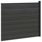 Pannello di Recinzione WPC e Alluminio Nero 175x146 cm