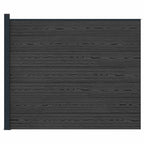 Pannello di Recinzione WPC e Alluminio Nero 175x146 cm