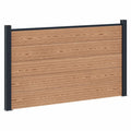 Pannello di Recinzione WPC e Alluminio Marrone 180x105 cm