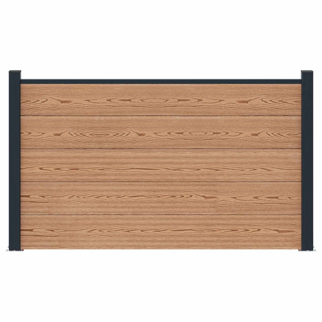Pannello di Recinzione WPC e Alluminio Marrone 180x105 cm