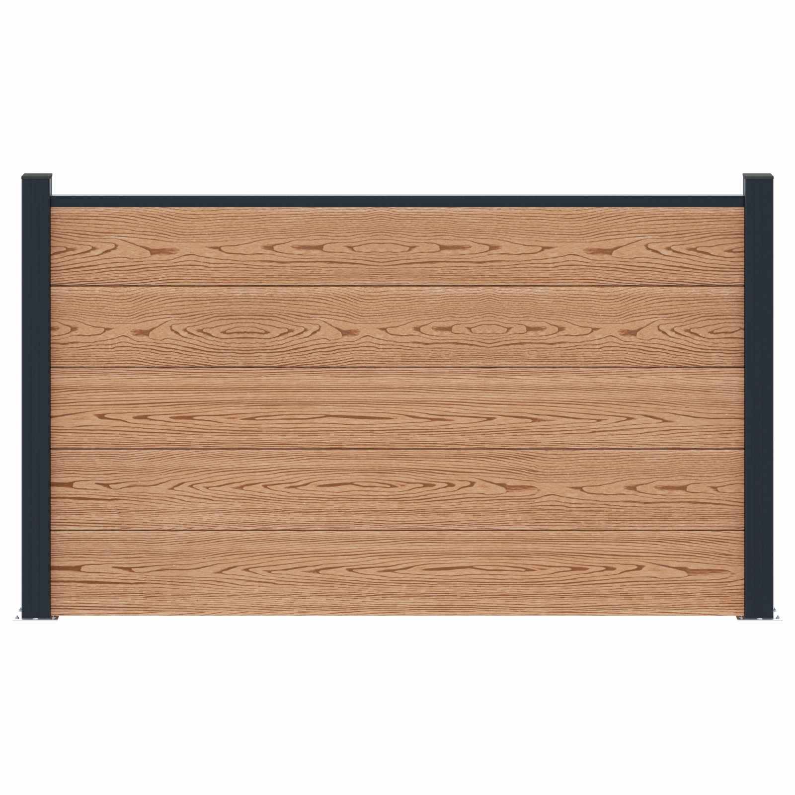 Pannello di Recinzione WPC e Alluminio Marrone 180x105 cm