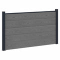 Pannello di Recinzione WPC e Alluminio Grigio 180x105 cm