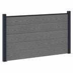 Pannello di Recinzione WPC e Alluminio Grigio 180x105 cm