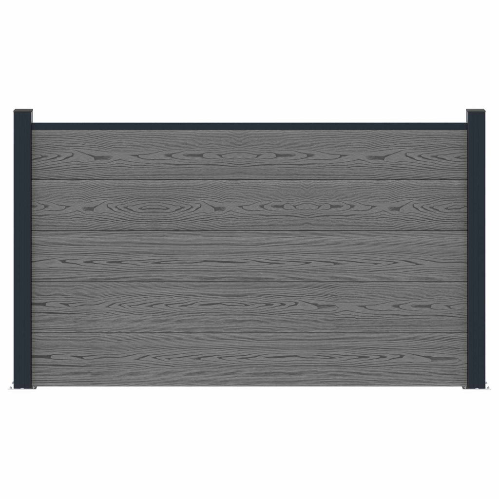 Pannello di Recinzione WPC e Alluminio Grigio 180x105 cm