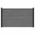 Pannello di Recinzione WPC e Alluminio Grigio 180x105 cm