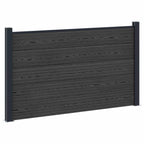 Pannello di Recinzione WPC e Alluminio Nero 180x105 cm